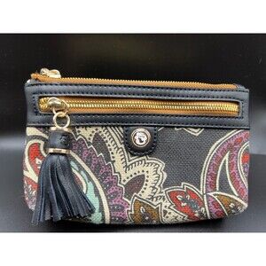 SPARTINA 449 Linen and Leather Wristlet